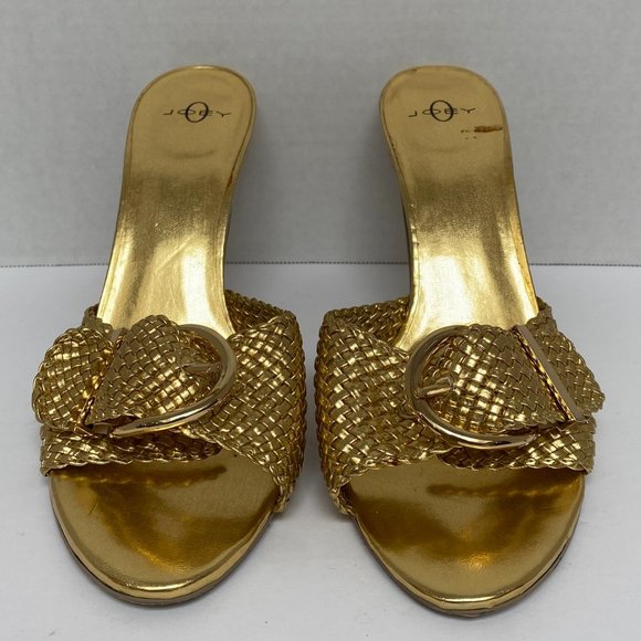 JOEY Gold Heels In Size 9M - Picture 2 of 4